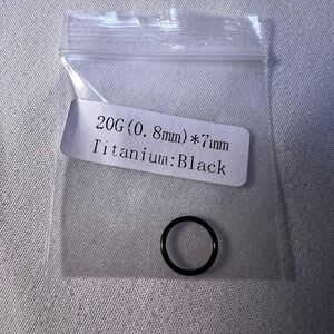 FANSING Hinged Segment Ring Unisex 20G 7mm Black Titanium Clicker Hoop Piercing
